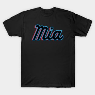 Miami 'MIA' Baseball Fan T-Shirt: Embrace the Vice City Vibe with Bold 305 Baseball Style! T-Shirt